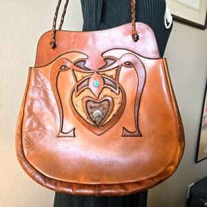 Elegant Vintage Wyly's Brown Leather Saddlebag